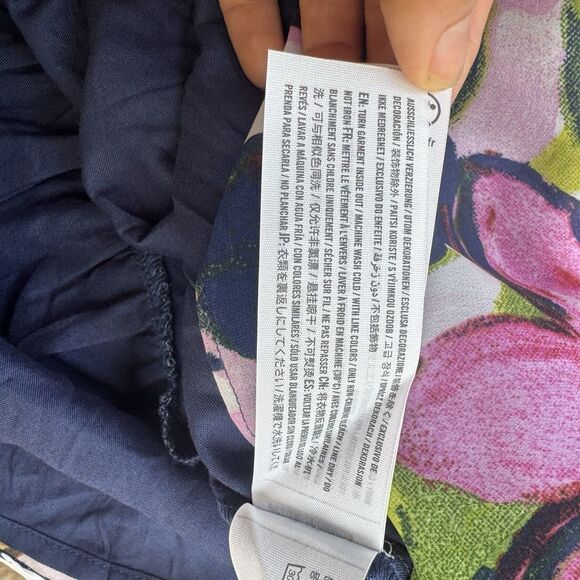 Abercrombie & Fitch Dress  Size M Tiered Chiffon Babydoll Floral Y2K Boho Hippie - Picture 14 of 15